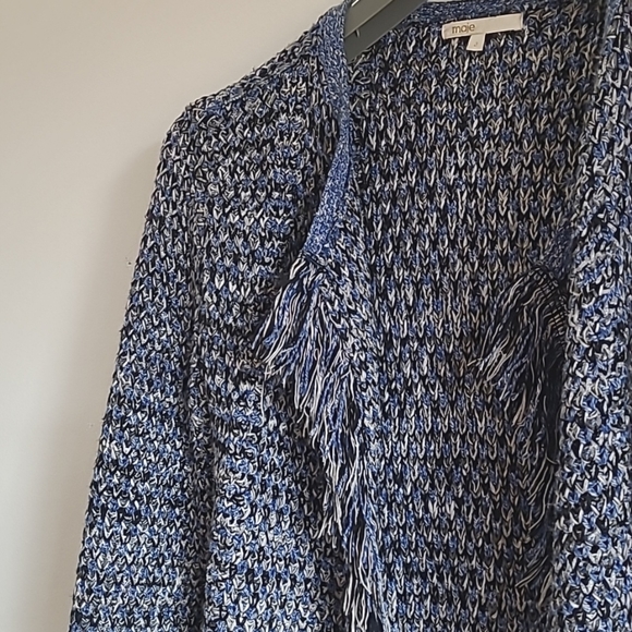 Maje open knit fringe cardigan - Picture 2 of 8